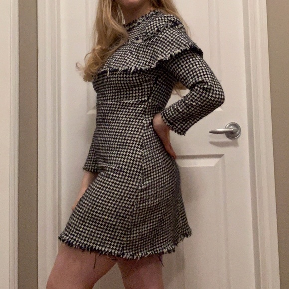 Tweed Houndstooth Mini Dress - Picture 4 of 7